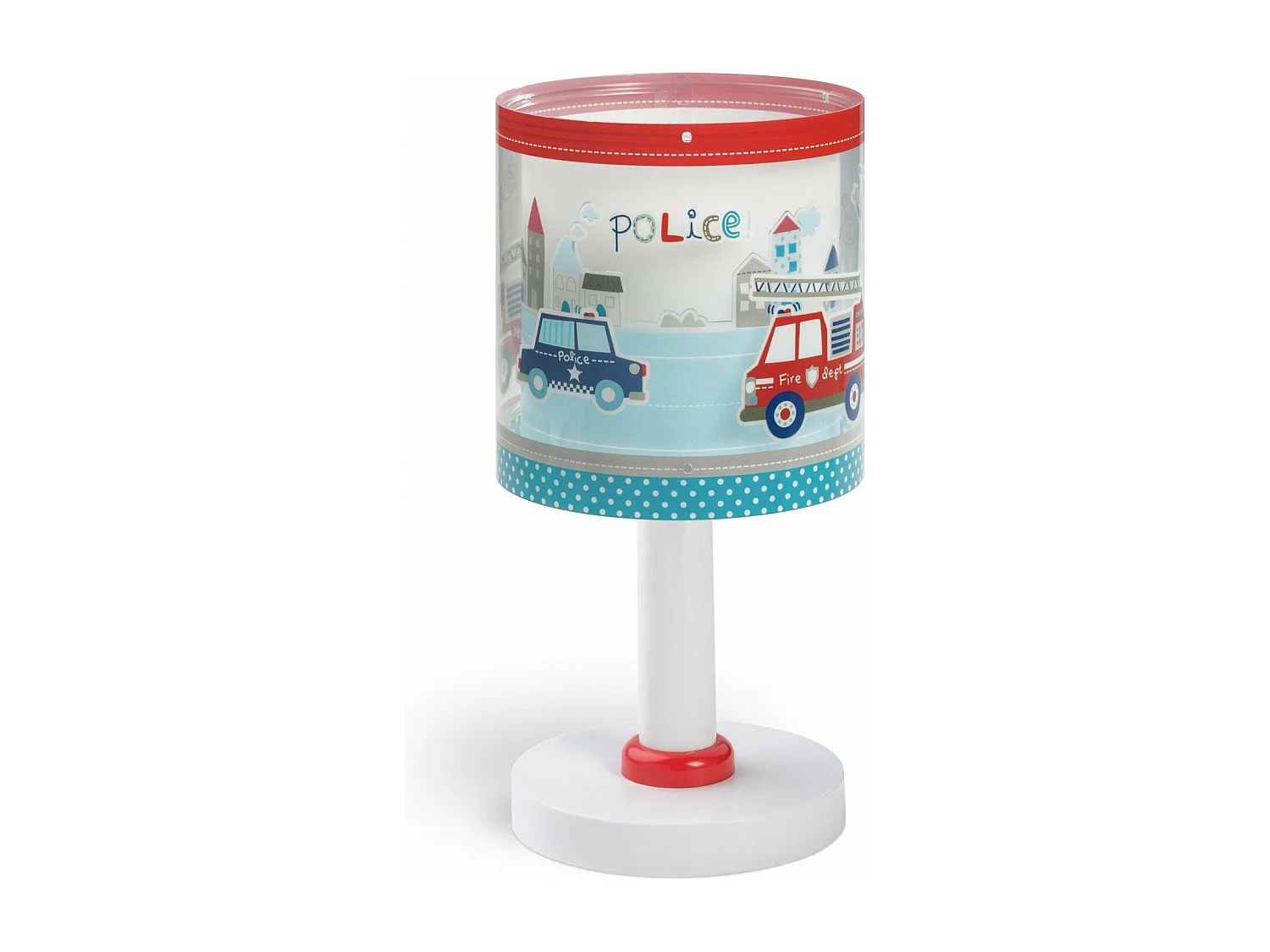 Lampe de chevet pour enfants Police et Pompiers