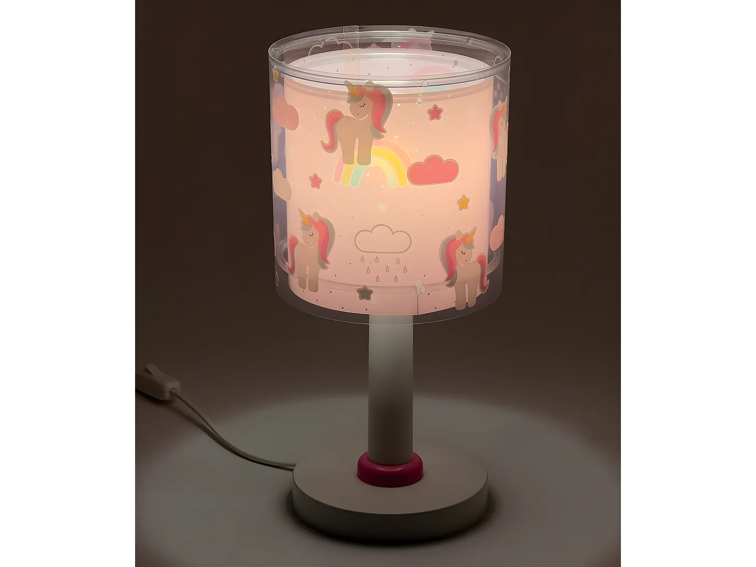 Lampada da tavolo per bambini Unicorns unicorni rosa | DALBER