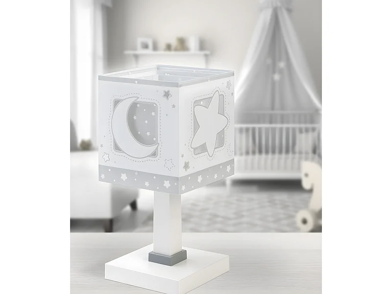 Lampada da comodino per bambini Moonlight luna stelle grigio | DALBER