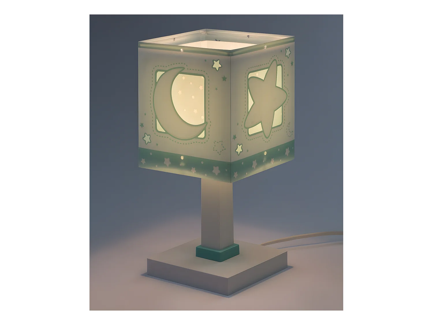 Lámpara infantil de mesita Moonlight Luna y Estrellas verde | DALBER
