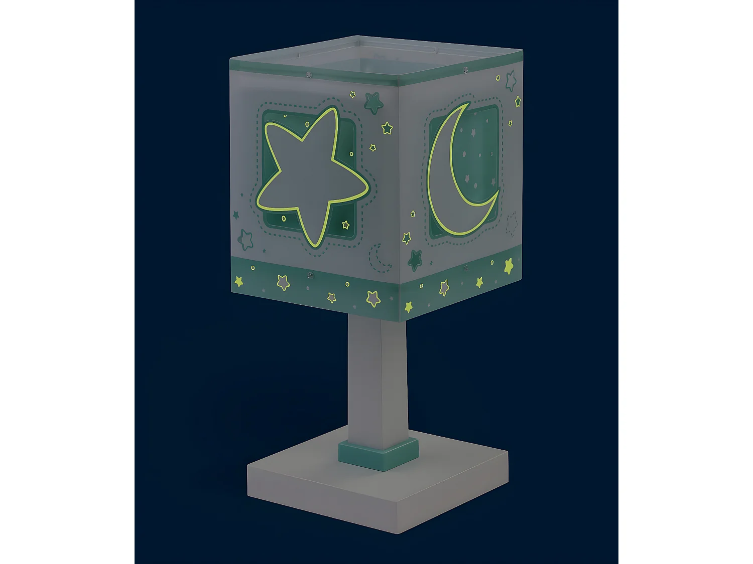 Lámpara infantil de mesita Moonlight Luna y Estrellas verde | DALBER