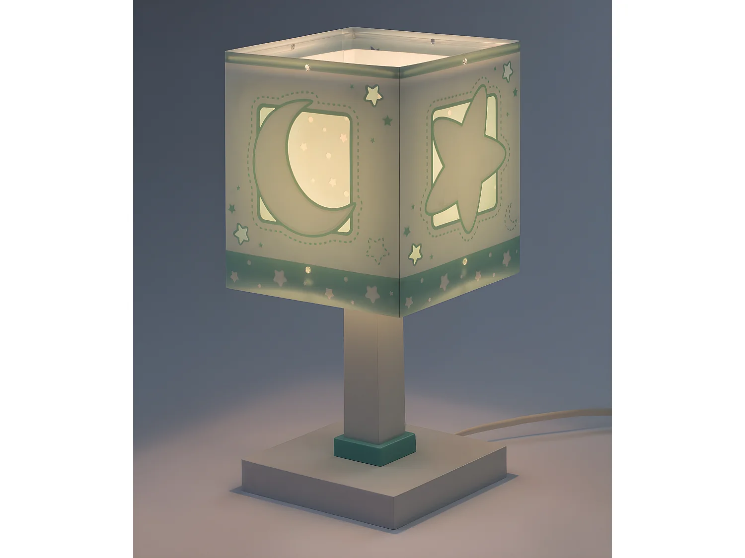 Lámpara infantil de mesita Moonlight Luna y Estrellas verde | DALBER