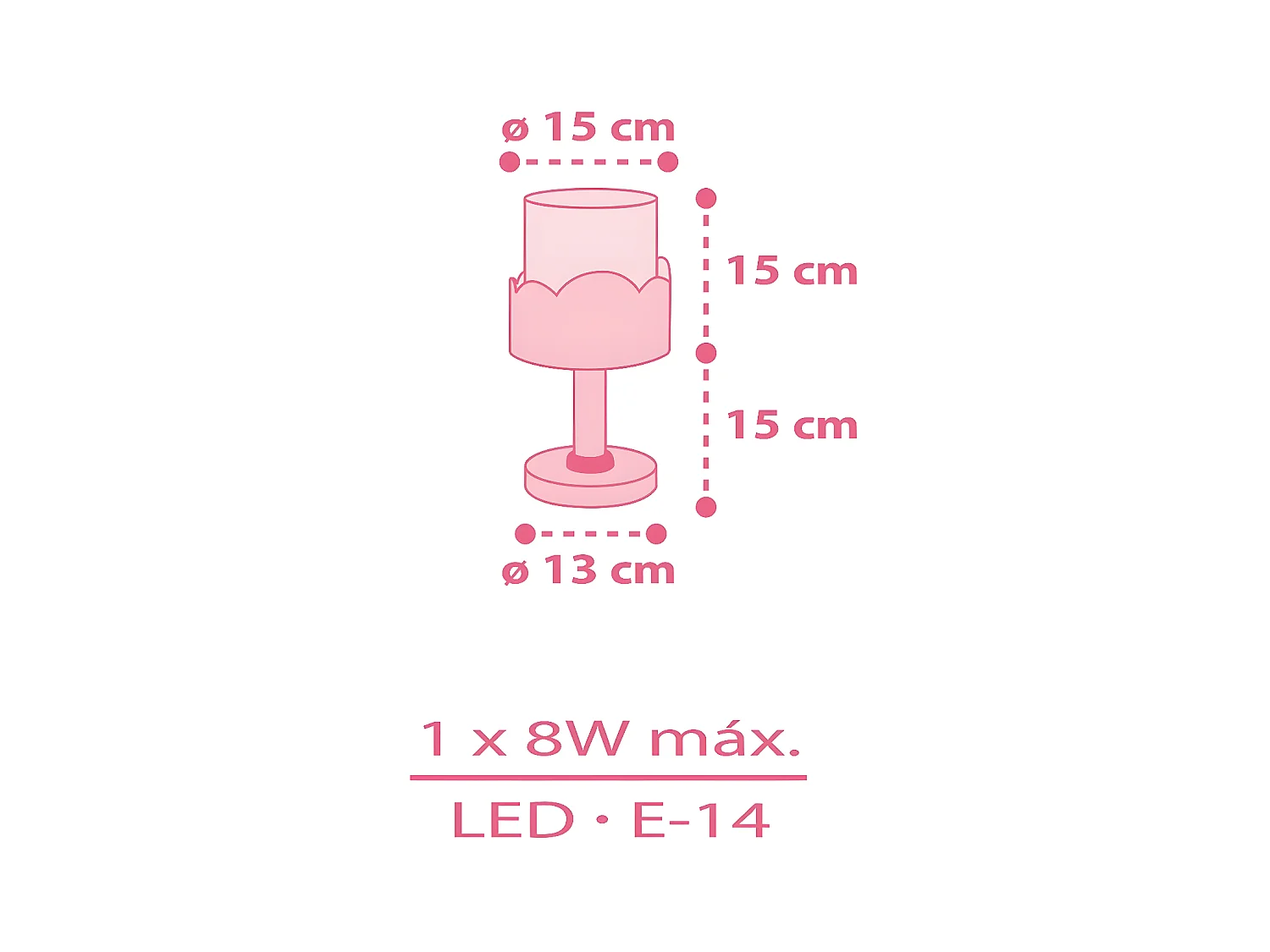 Lampe de chevet pour enfants Moonlight lune et étoiles rose