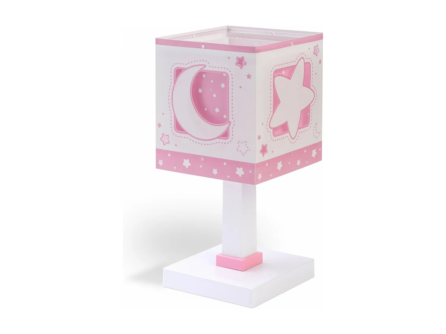 Lampe de chevet pour enfants Moonlight lune et étoiles rose