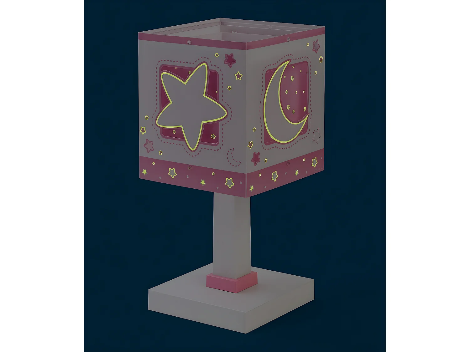 Lampe de chevet pour enfants Moonlight lune et étoiles rose