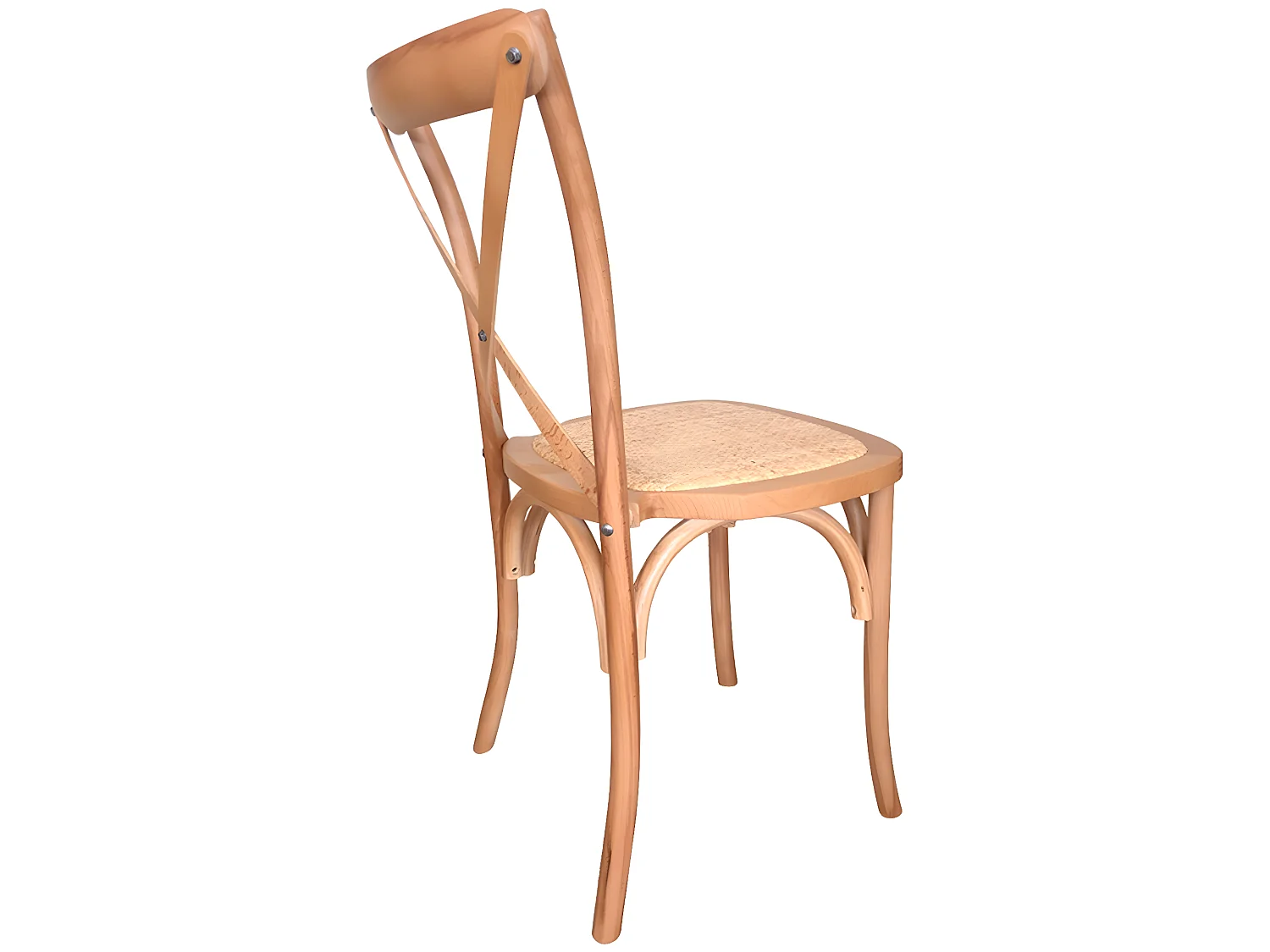 Lot de 2 chaises de salle à manger en bois et rotin coloris naturel - longueur 48 x profondeur 52 x hauteur 89 cm