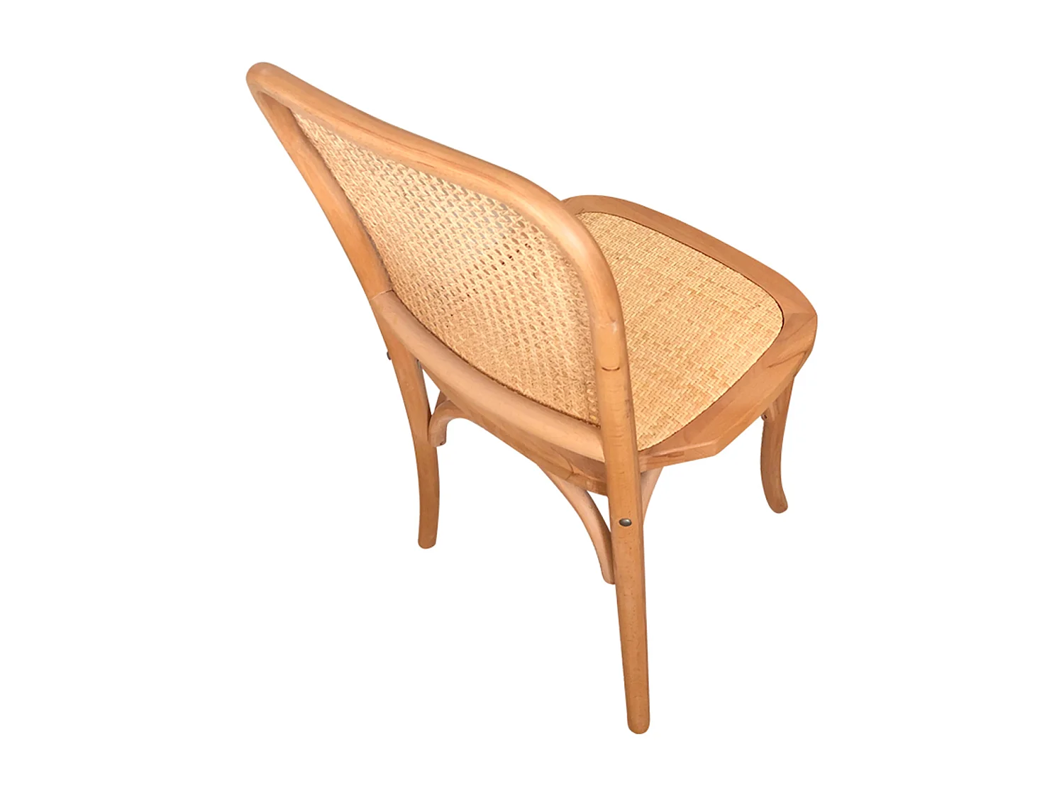 Lot de 2 chaises de salle à manger en bois et rotin coloris naturel - longueur 45 x profondeur 51 x hauteur 93 cm