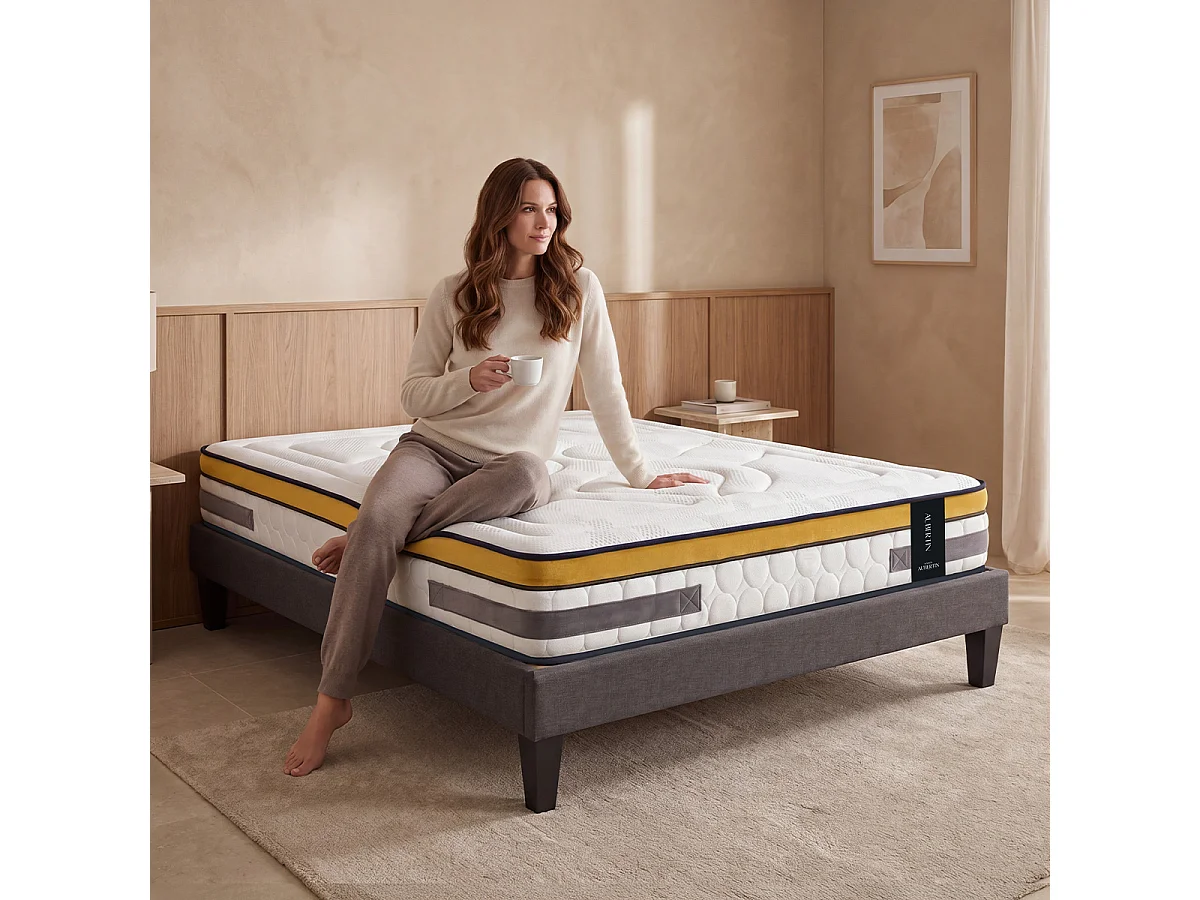 Lit enfant Kubi - Gris avec pieds en bois 80x180 cm