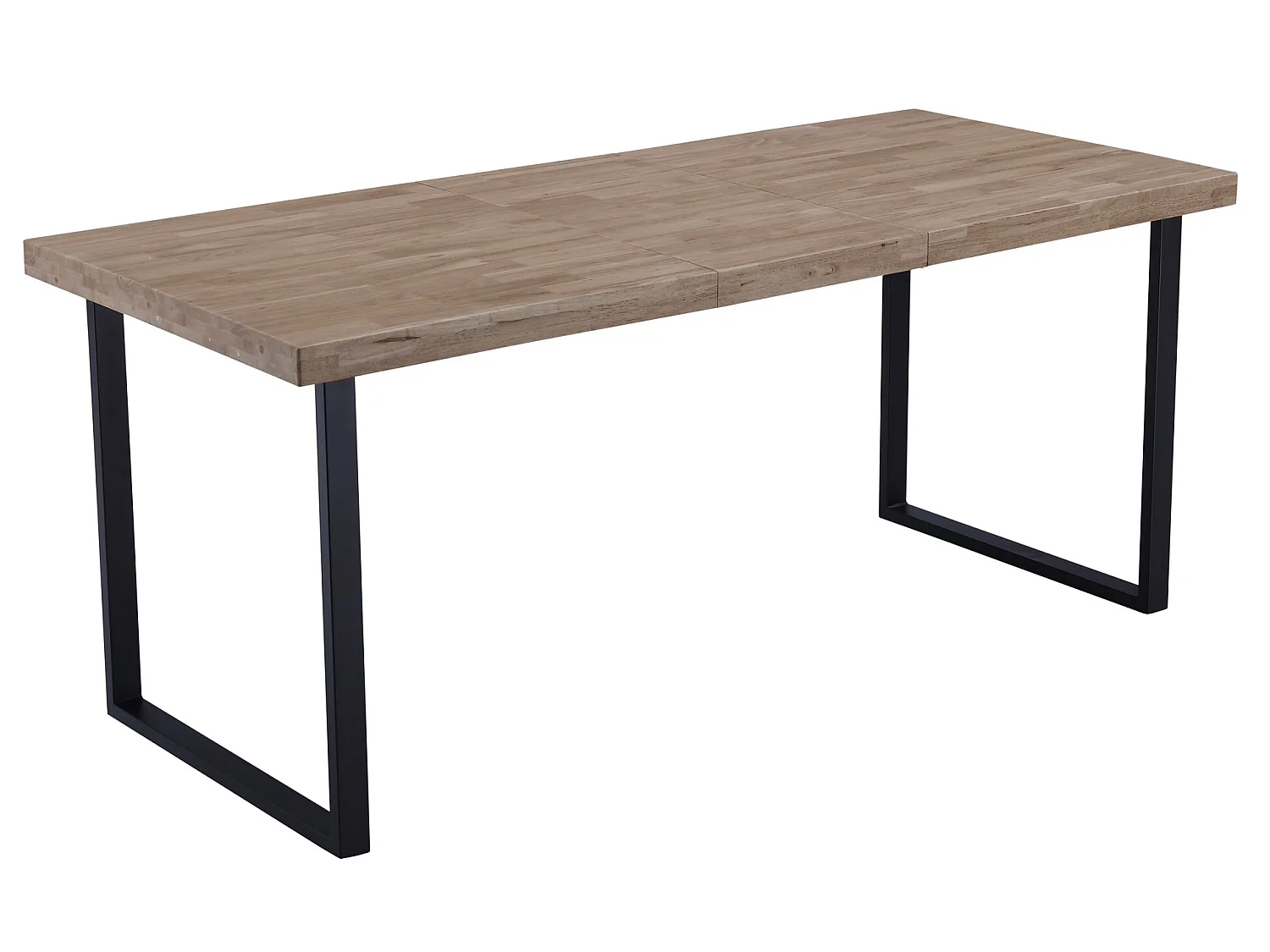 Table à manger rectangulaire extensible en bois coloris chêne miel pieds noir - longueur 140 - 180 x profondeur 80 x hauteur 76 cm