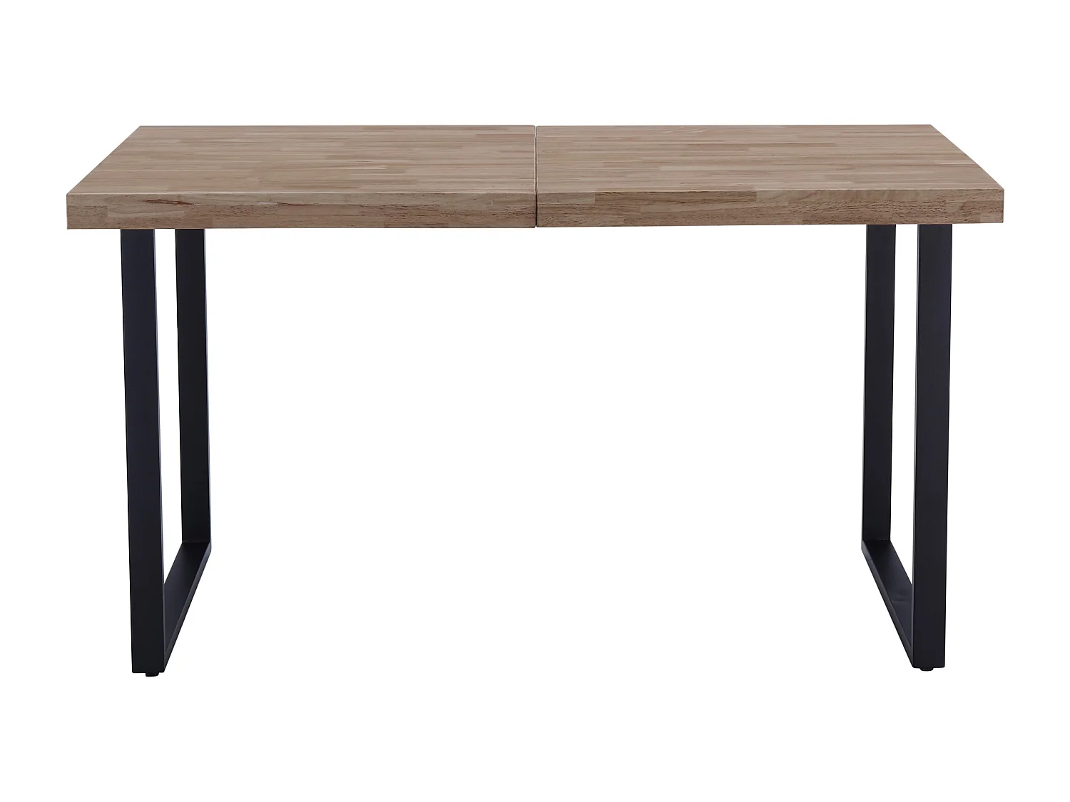 Table à manger rectangulaire extensible en bois coloris chêne miel pieds noir - longueur 140 - 180 x profondeur 80 x hauteur 76 cm