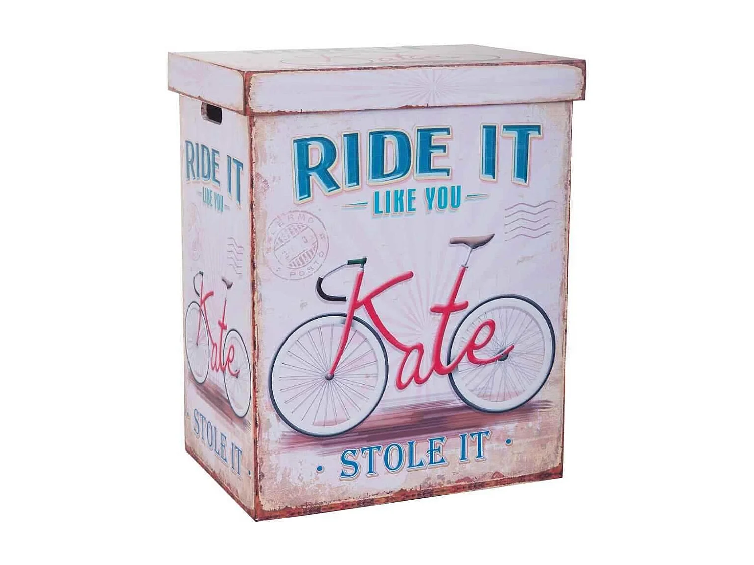 Set bestehend aus 3 WÃ¤schekörben und bedrucktem Holzkorb