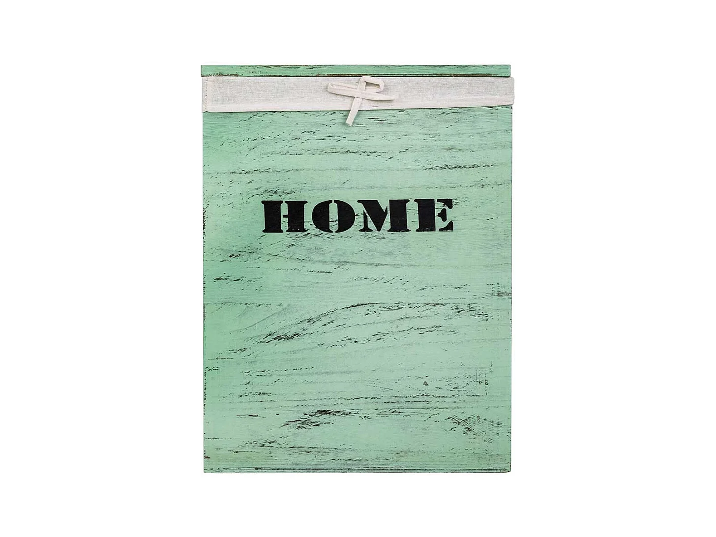 Set mit 2 grünen Wäschekörben aus Holz