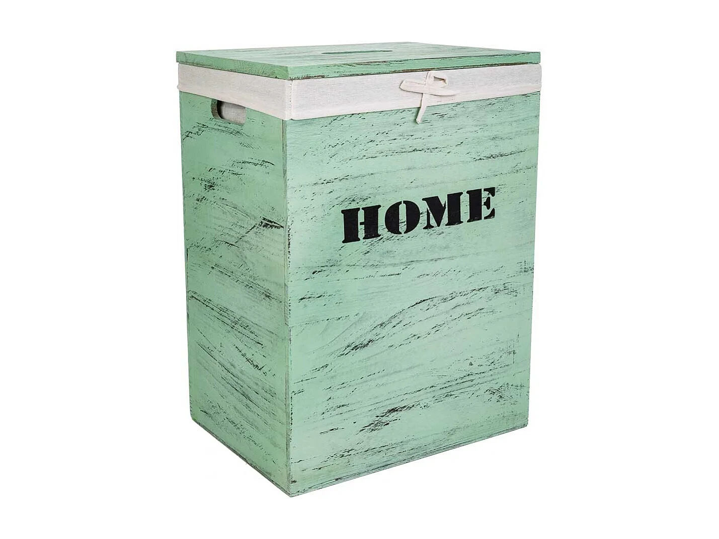 Set mit 2 grünen WÃ¤schekörben aus Holz