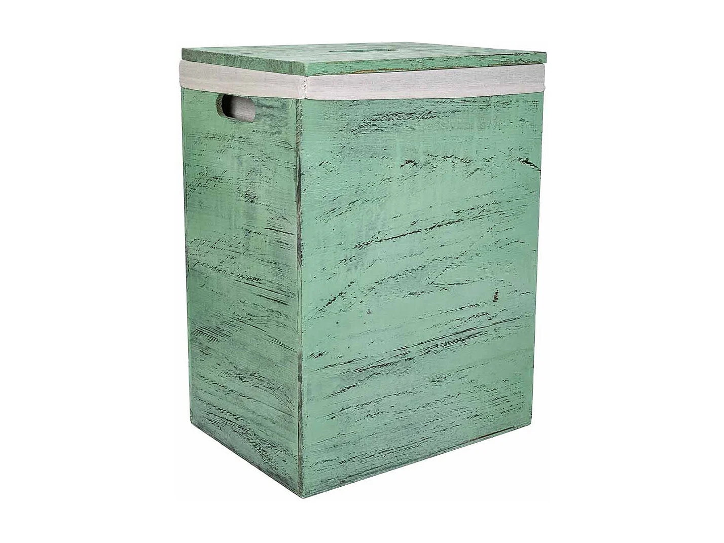 Set mit 2 grünen WÃ¤schekörben aus Holz