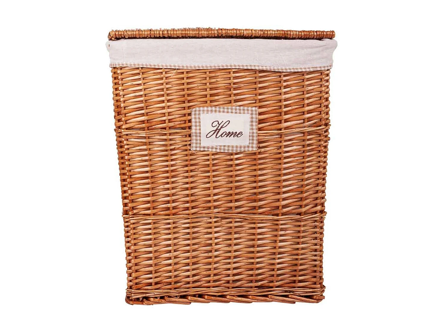 Set de corbeille à linge et 2 paniers en osier doublés marrons