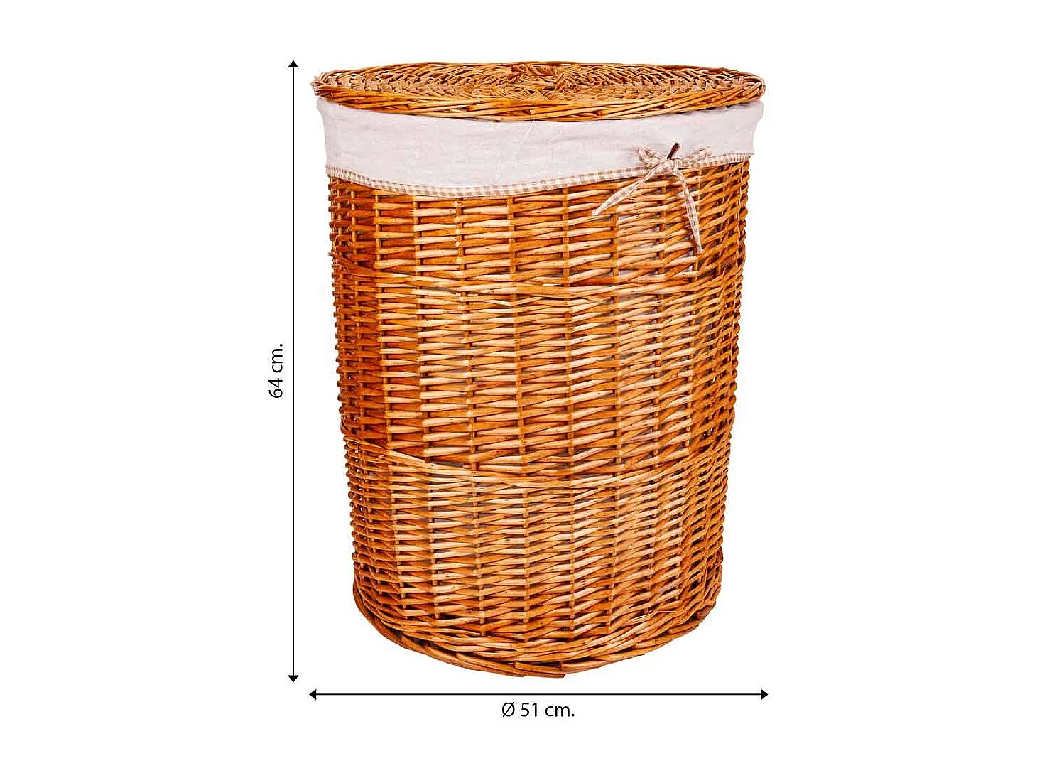 Set aus WÃ¤schekorb und zwei braun gefütterten Weidenkörben