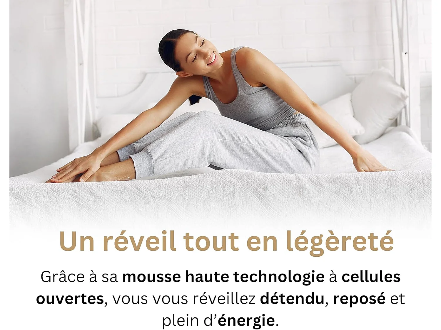 Matelas Altesse Mousse Haute densité Accueil Mémoire de Forme Ferme - 26 cm - 90 x 190 cm