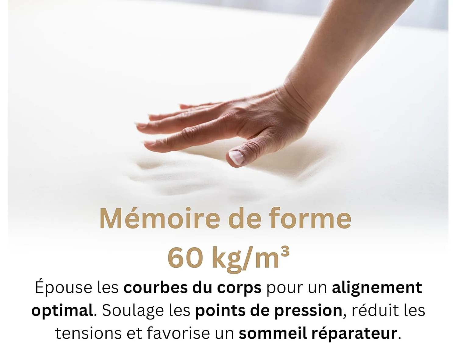 Matelas Altesse Mousse Haute densité Accueil Mémoire de Forme Ferme - 26 cm - 180 x 200 cm