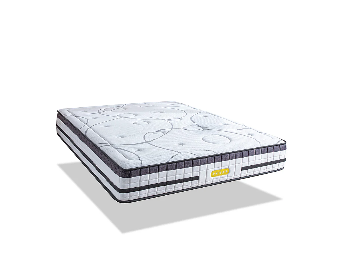 Matelas Concorde 200x200 cm - Ressorts + mémoire - Ép. 26 cm