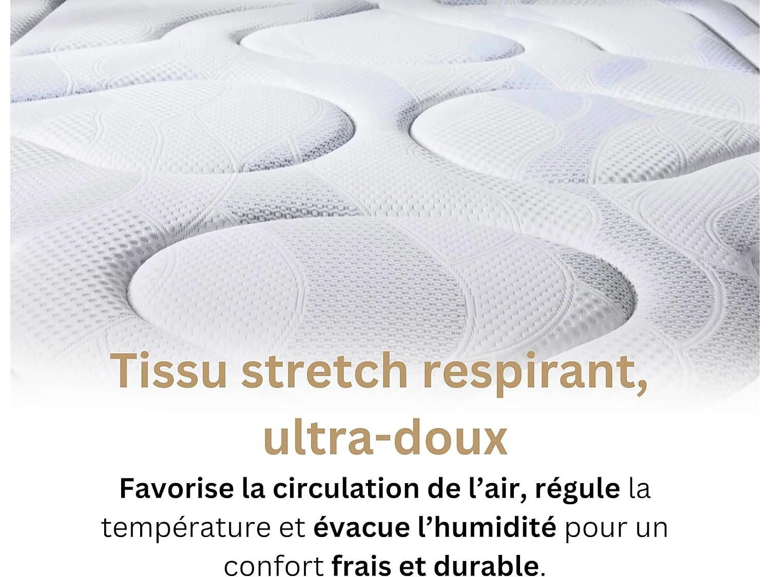 Matelas Aubertin Ressorts ensachés Accueil mémoire de forme - 24cm - 90 x190 cm