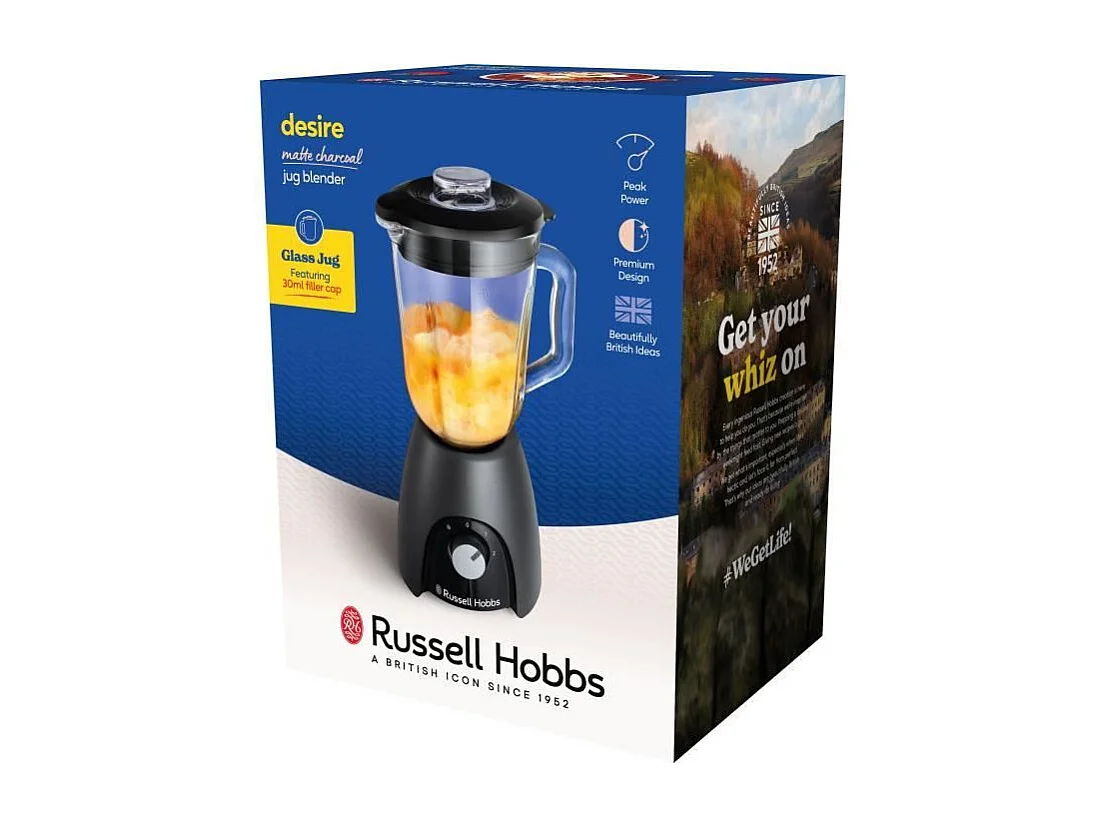 Blender - RUSSEL HOBBS - Desire Matte Charcoal - 650 W - 2 vitesses + Pulse - Noir