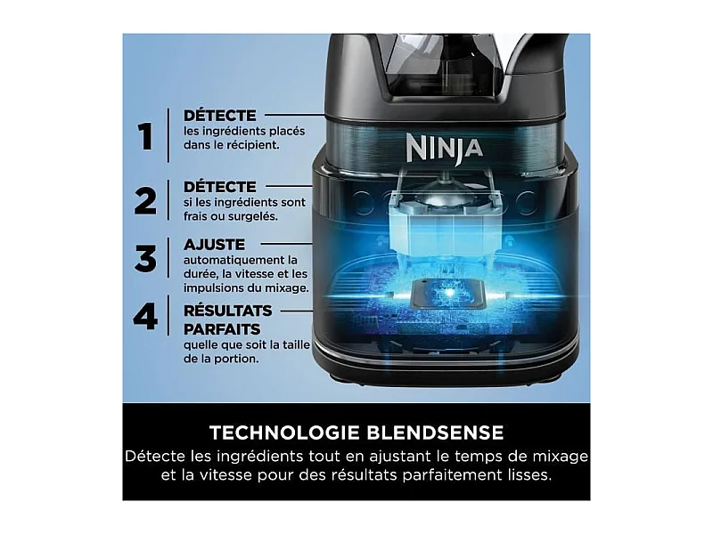 Ninja Detect Power Mixer Pro 2.1 L Frullatore da tavolo 1200 W Nero Argento