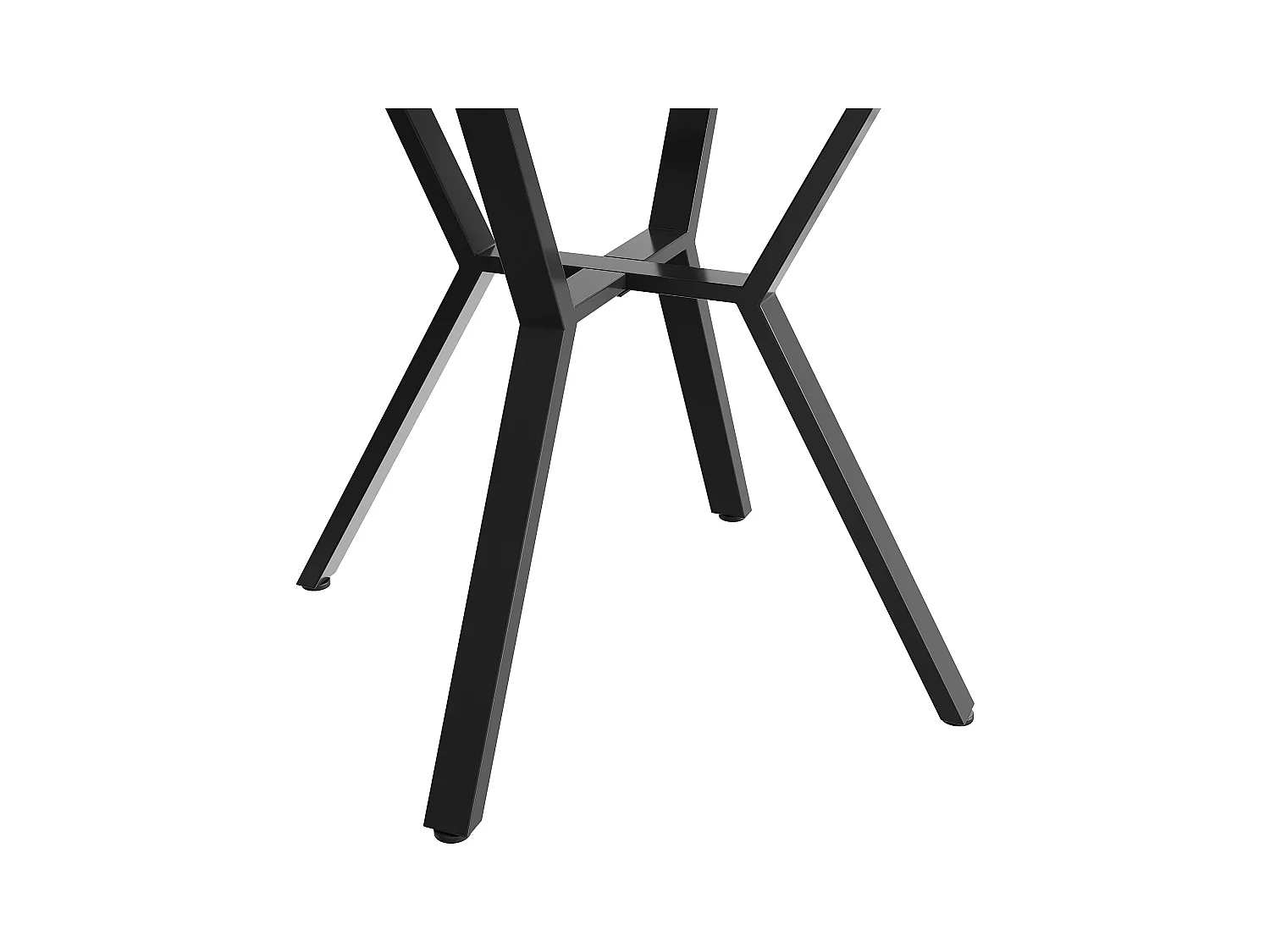 Table à manger table basse ronde pour 4-6 personnes - pieds en métal noir - blanc (100 x 100 x 75 cm)