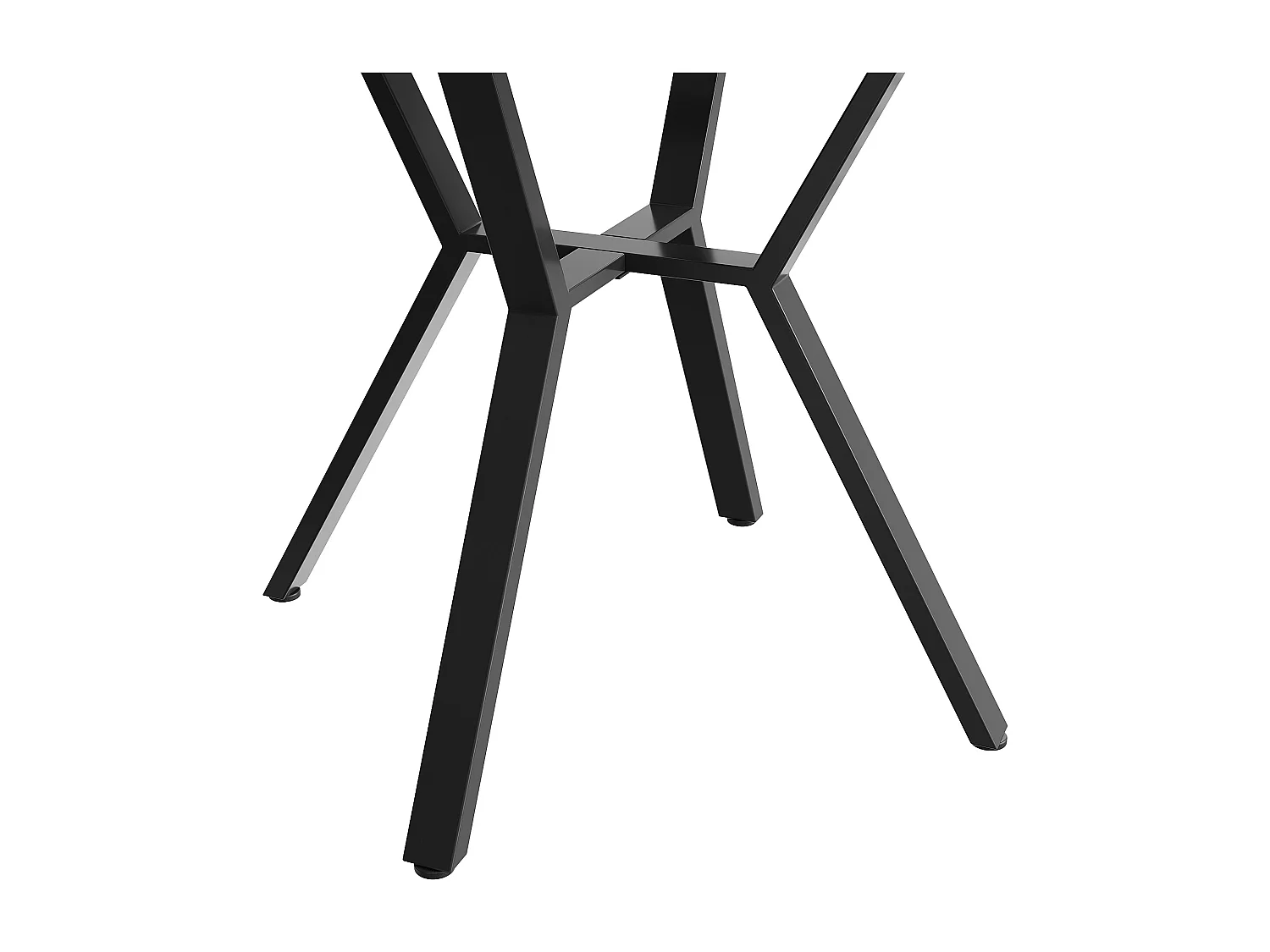 Table à manger ronde 100x100x75 cm pour 4-6 personnes - pieds en métal noir - blanc