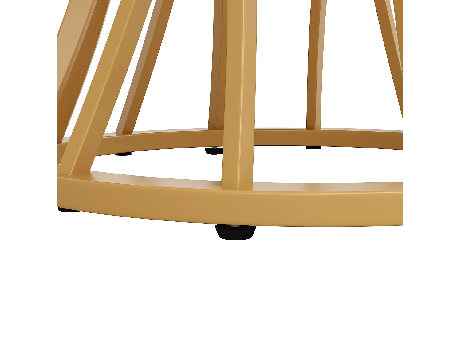 Tavolo da pranzo rotondo per 4-6 persone - gambe in metallo dorato - bianco (80 x 80 x 76 cm)