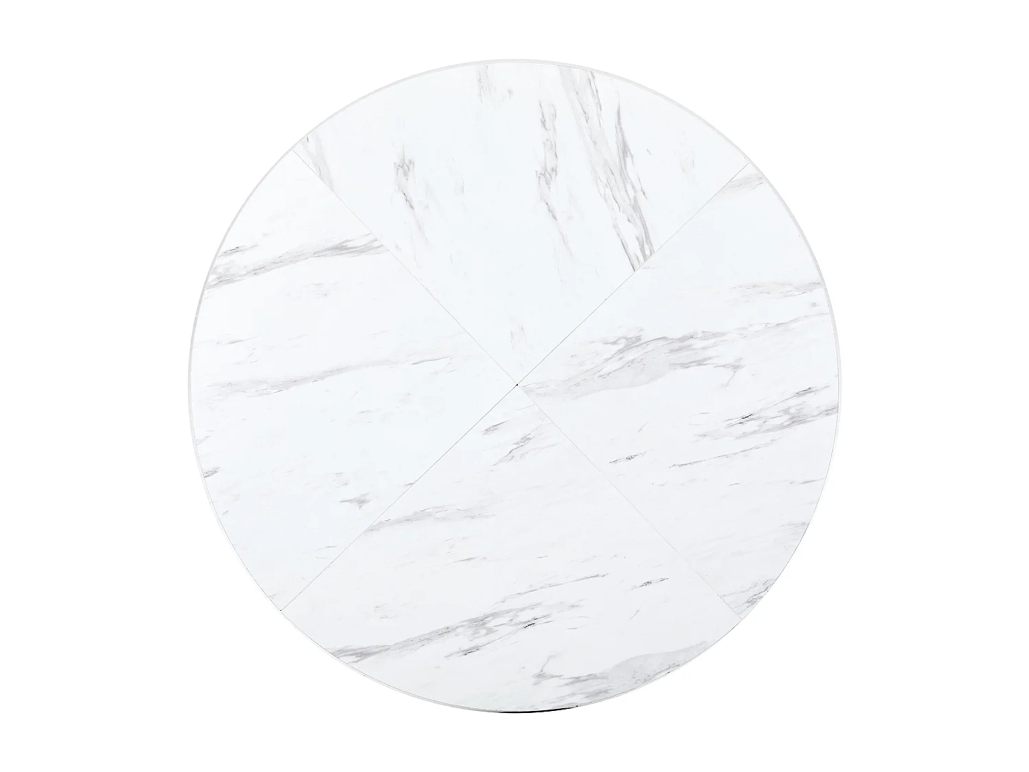 Table à manger ronde 100x100x75 cm pour 4-6 personnes - pieds en métal noir - blanc