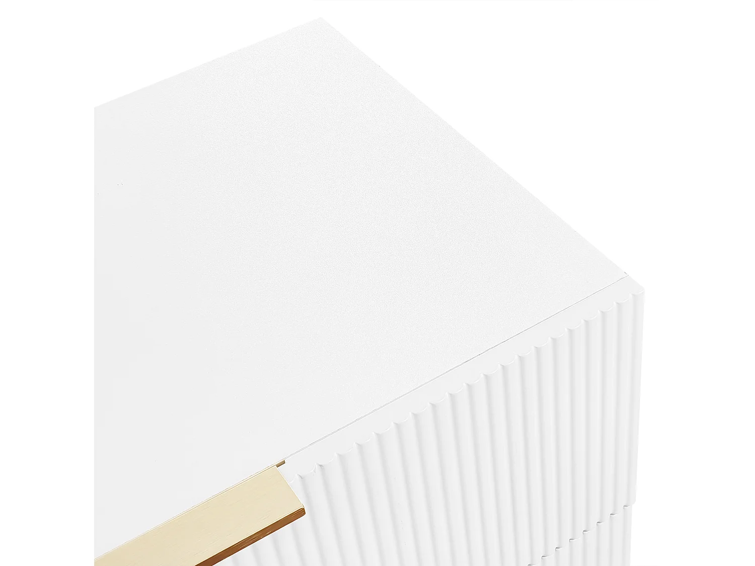 Buffet 120x40x77 cm avec 6 tiroirs blanc meuble de rangement en bois chambre et salon - poignées et pieds en métal