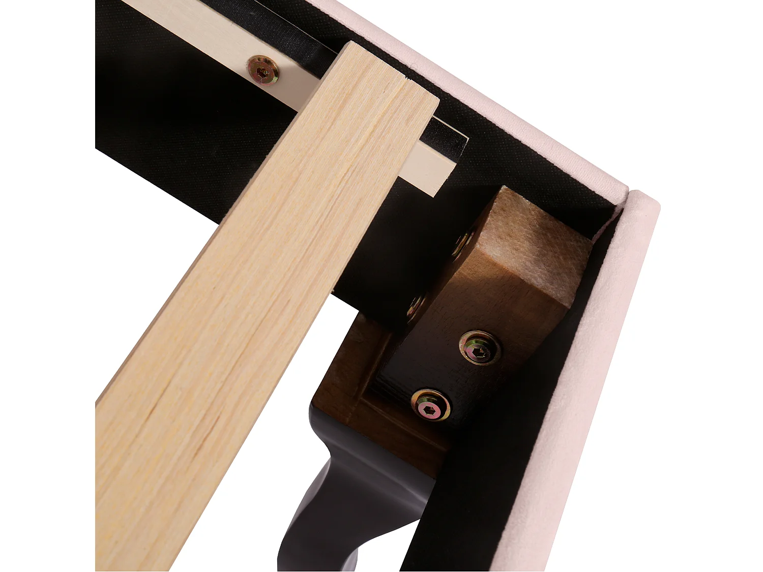 Lit adulte 140x200 avec sommier - tête de lit réglable en hauteur - cadre de lit en bois - velours rose (sans matelas)