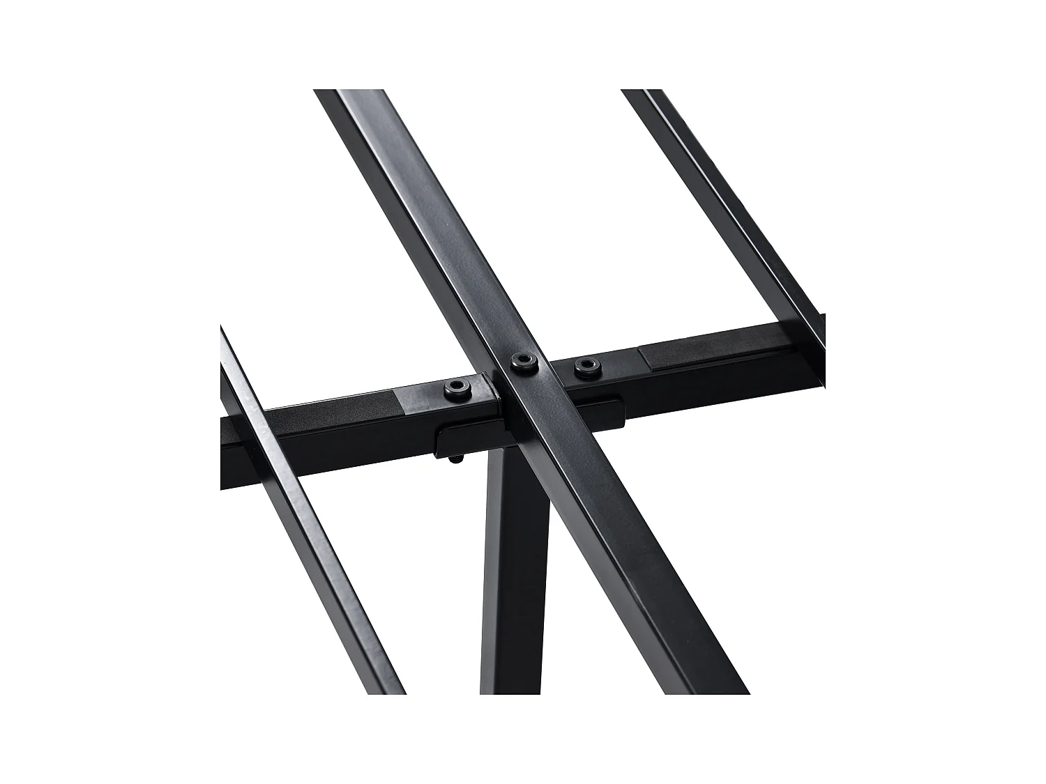 Lit double 140x200 cm avec sommier - tête de lit réglable en hauteur et 4 tiroirs - cadre métallique - lin noir (sans matelas)