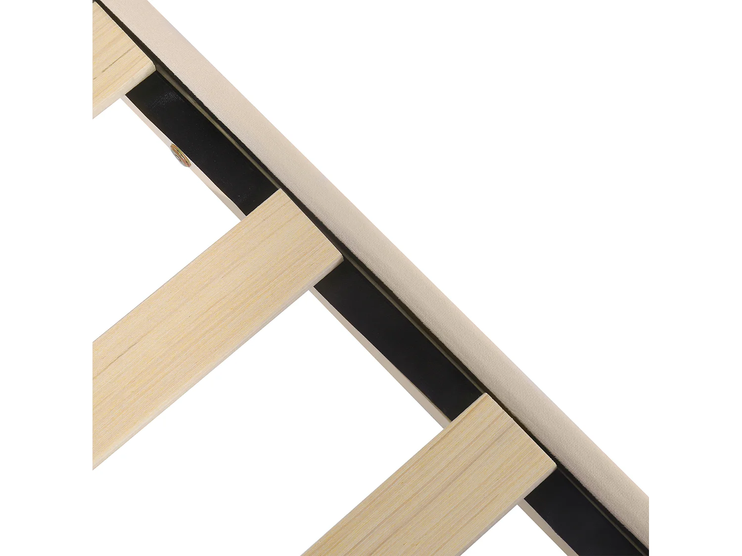 Lit enfant 90x200 avec sommier - tête de lit réglable en hauteur - cadre de lit en bois - velours beige (sans matelas)