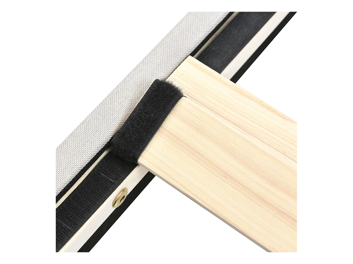 Lit adulte 180x200 cm avec sommier -tête de lit réglable en hauteur - lin beige (sans matelas)