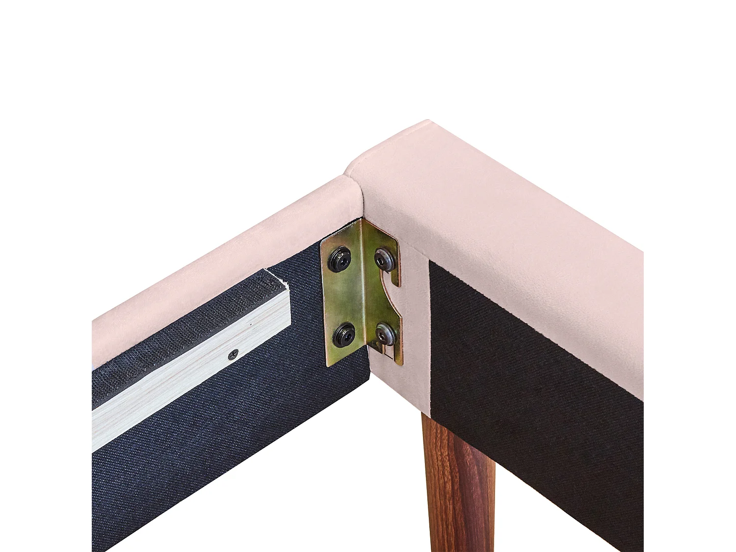 Lit rembourré 90x200 avec sommier à lattes et tête de lit, avec structure stable, en velours, rose (Sans matelas)