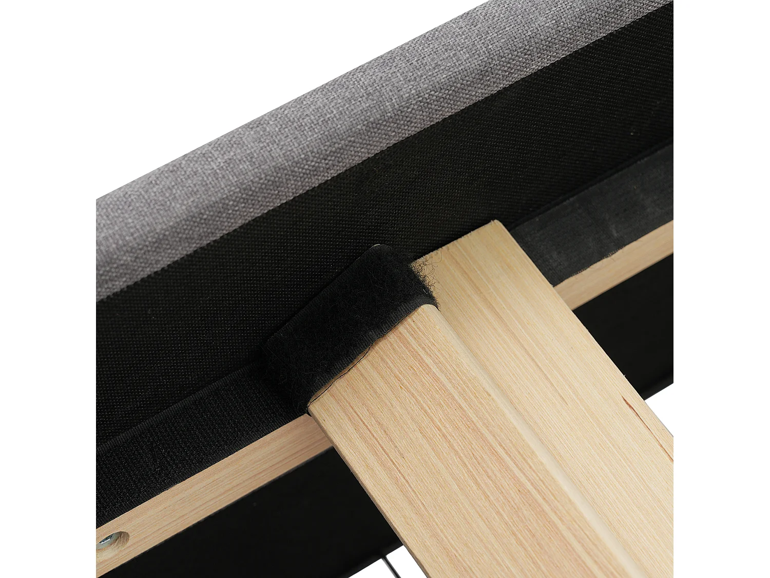 Lit de jour 90x190 avec 2 tiroirs, avec ports USB et Type C, en lin gris (Sans matelas)