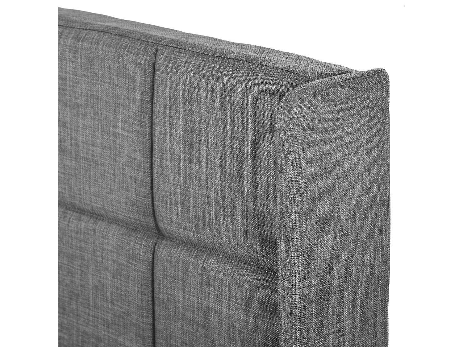 Lit enfant 90x200cm avec sommier - tête de lit capitonnée - cadre de lit en bois - lin gris (sans matelas)