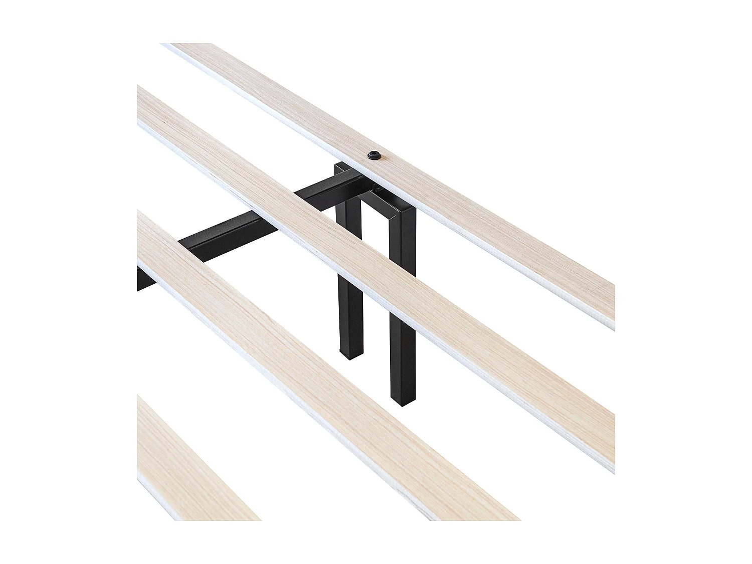 Lit adulte 140x190 avec sommier - tête de lit réglable en hauteur - cadre de lit en bois - velours beige (sans matelas)