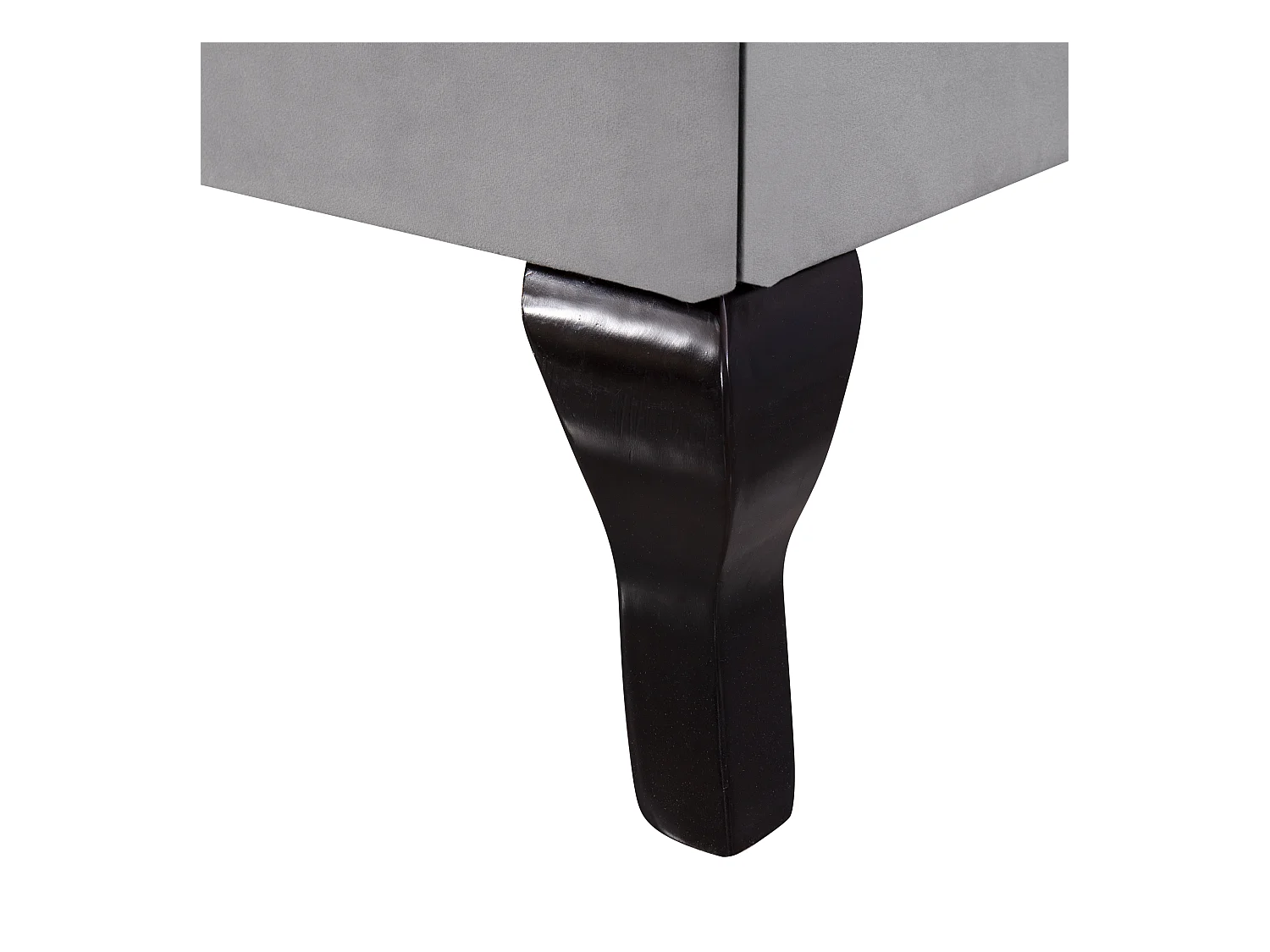 Lit enfant 90x200 avec sommier - tête de lit réglable en hauteur - cadre de lit en bois - velours gris (sans matelas)