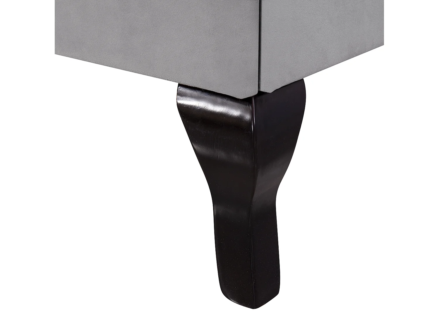 Lit enfant 90x200 avec sommier - tête de lit réglable en hauteur - cadre de lit en bois - velours gris (sans matelas)