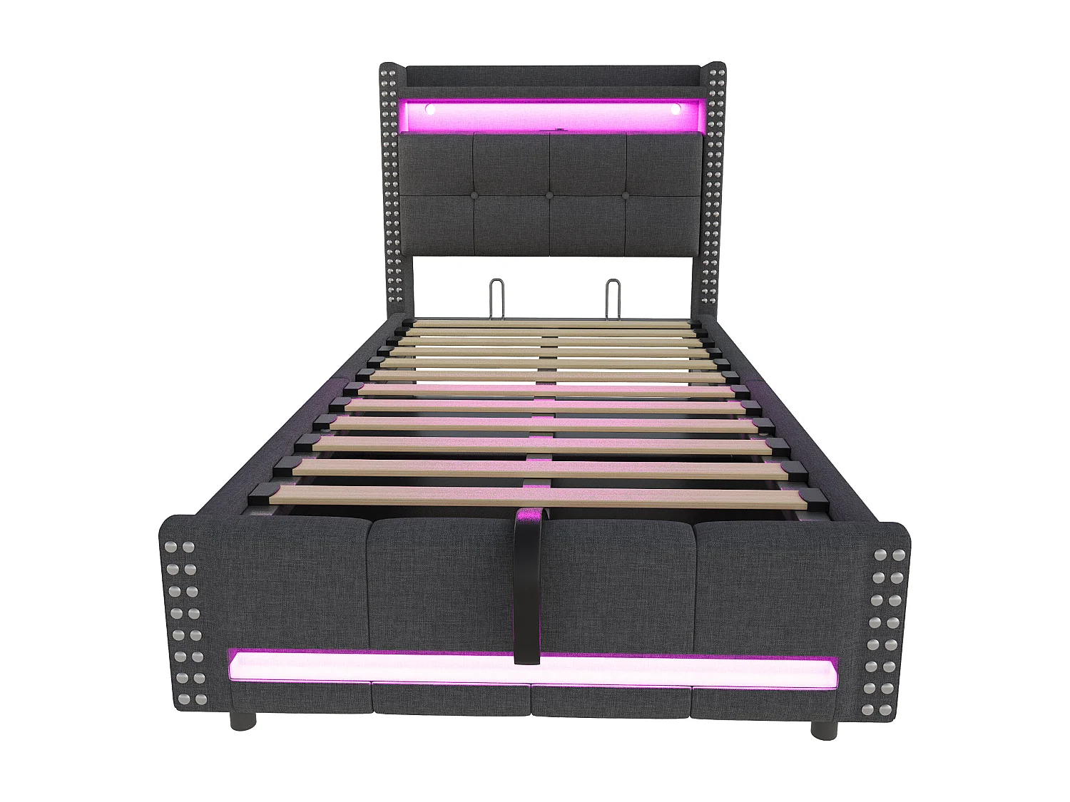 Hoogslaper van 140 x 200 cm, Scandinavisch kindermeubel, ruimtebesparend, hout voor de slaapkamer, wit (matras niet inbegrepen)