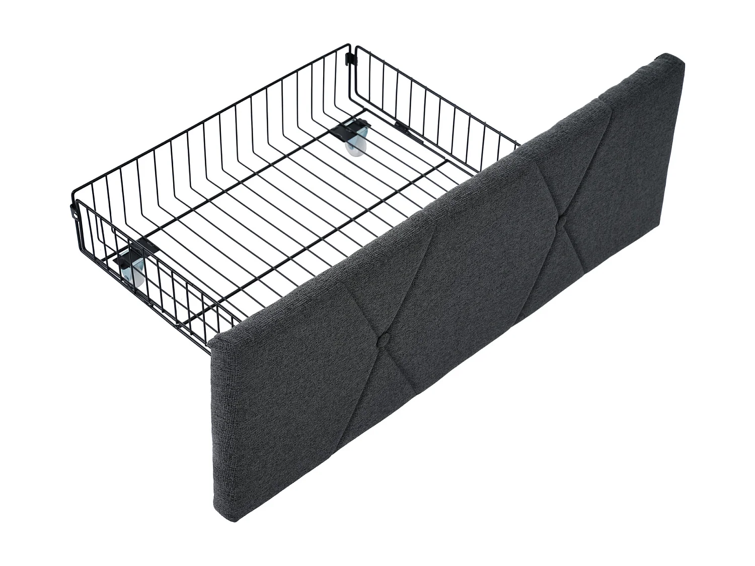 Lit adulte 140x200 cm avec sommier - tête de lit USB et 4 tiroirs de rangement - tissu lin gris (sans matelas)