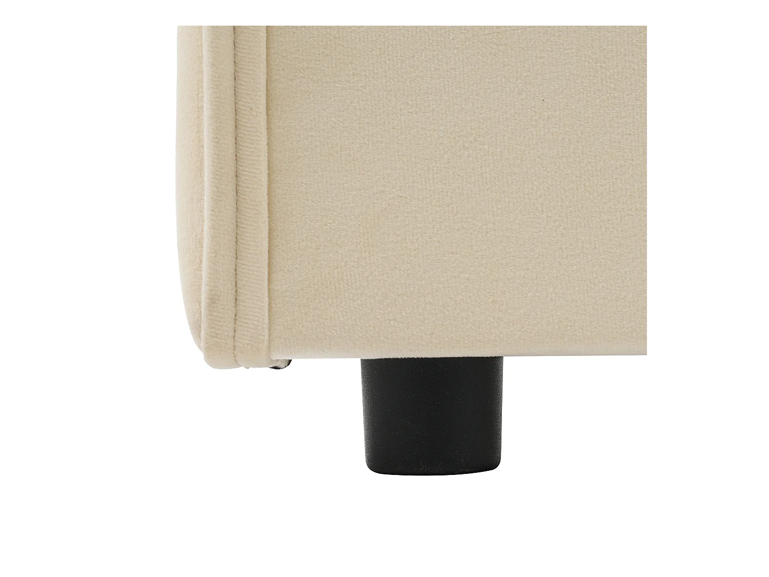 Canapé-lit 90x200 cm avec sommier - lit jeune avec USB et 2 tiroirs de rangement - velours beige (sans matelas)