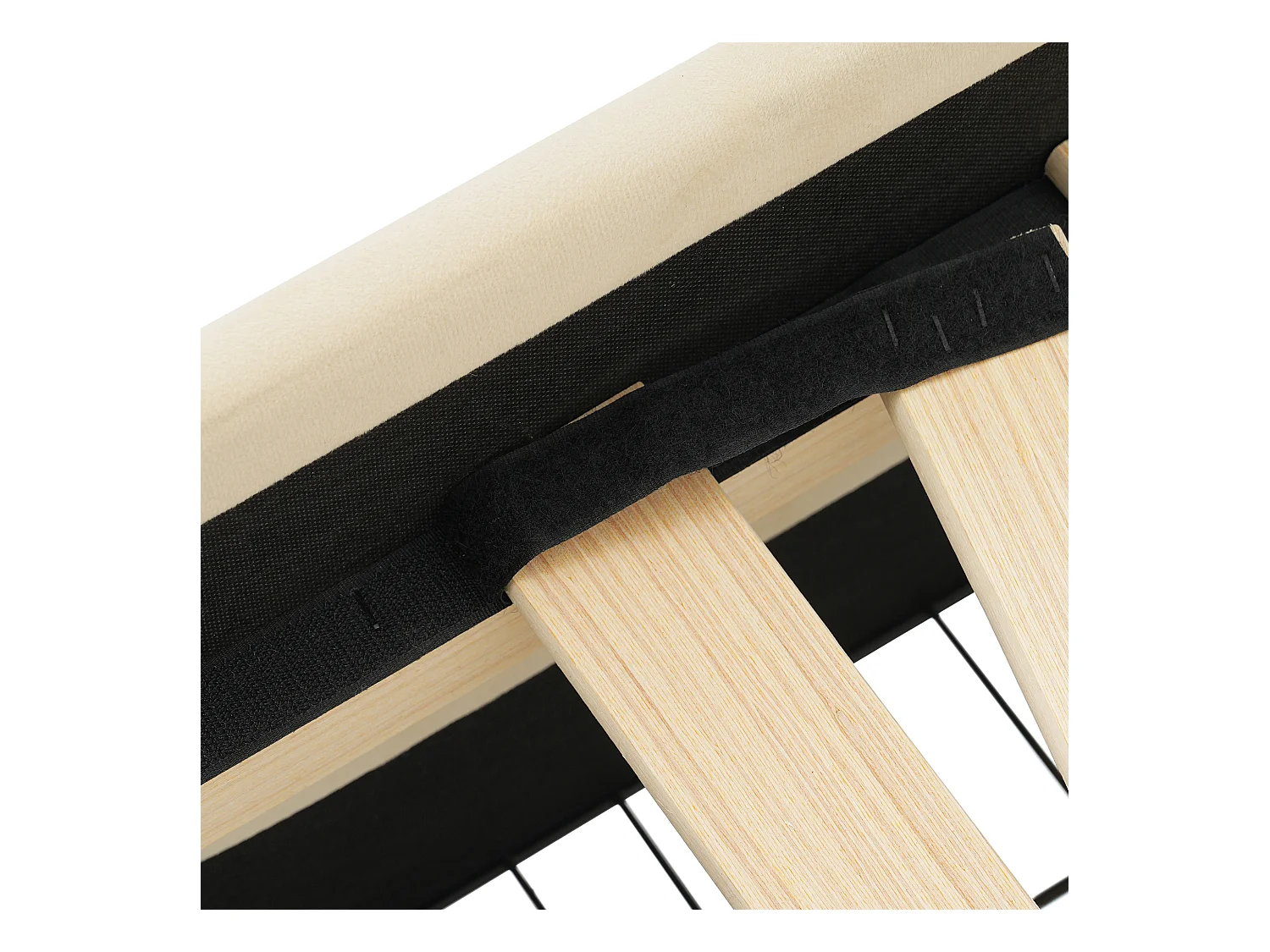 Canapé-lit 90x200 cm avec sommier - lit jeune avec USB et 2 tiroirs de rangement - velours beige (sans matelas)