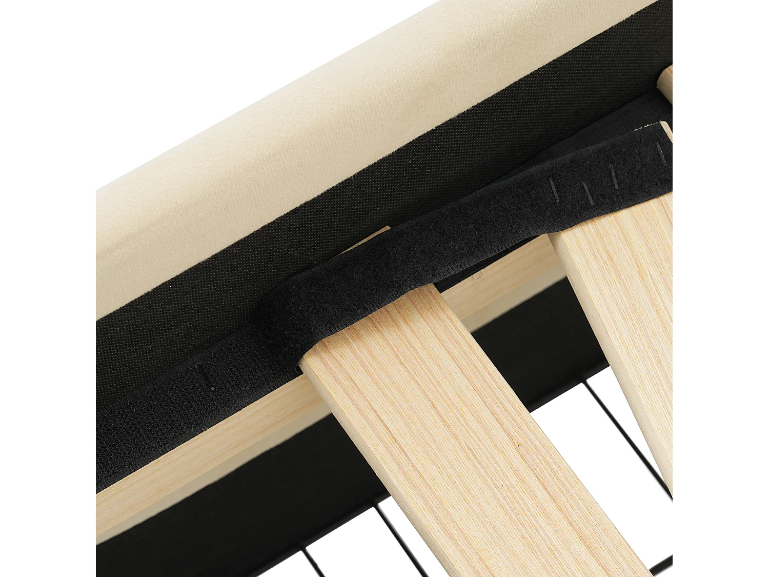 Canapé-lit 90x200 cm avec sommier - lit jeune avec USB et 2 tiroirs de rangement - velours beige (sans matelas)