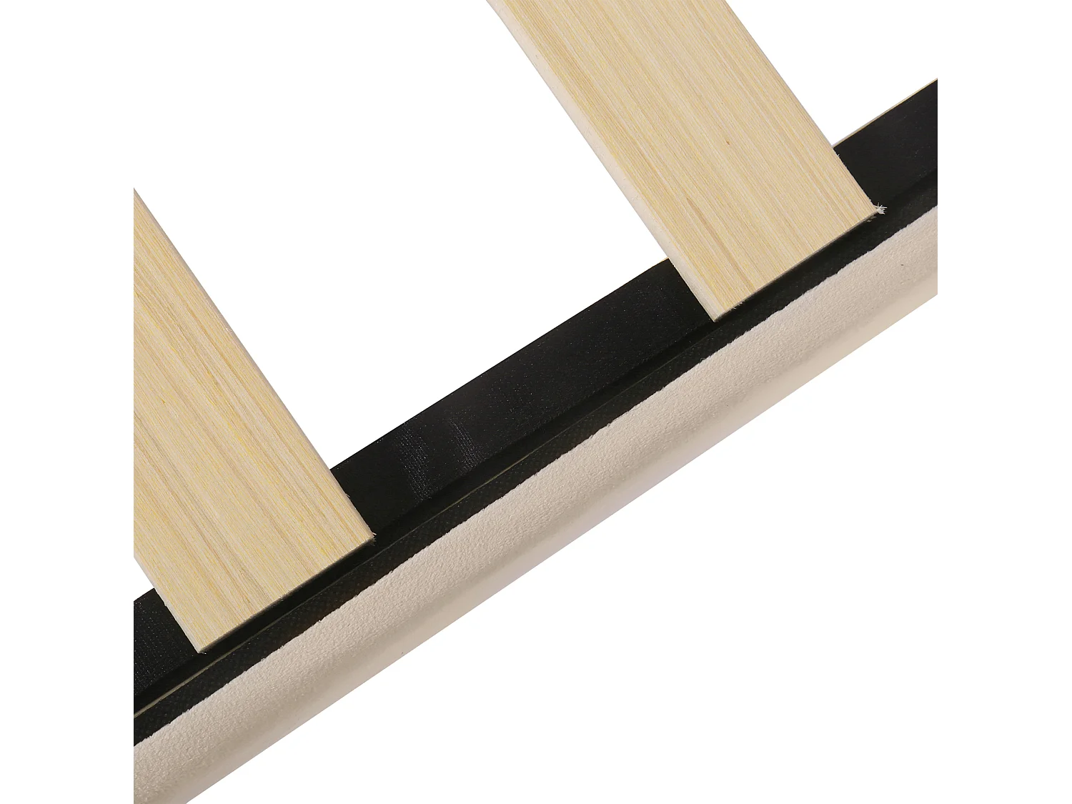 Lit adulte 140x190 avec sommier - tête de lit réglable en hauteur - cadre de lit en bois - velours beige (sans matelas)