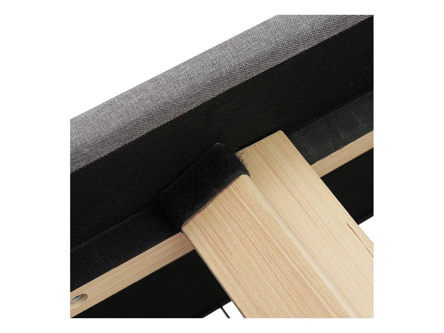 Canapé-lit 90x200 cm avec sommier - lit jeune avec USB et 2 tiroirs de rangement - lin gris (sans matelas)