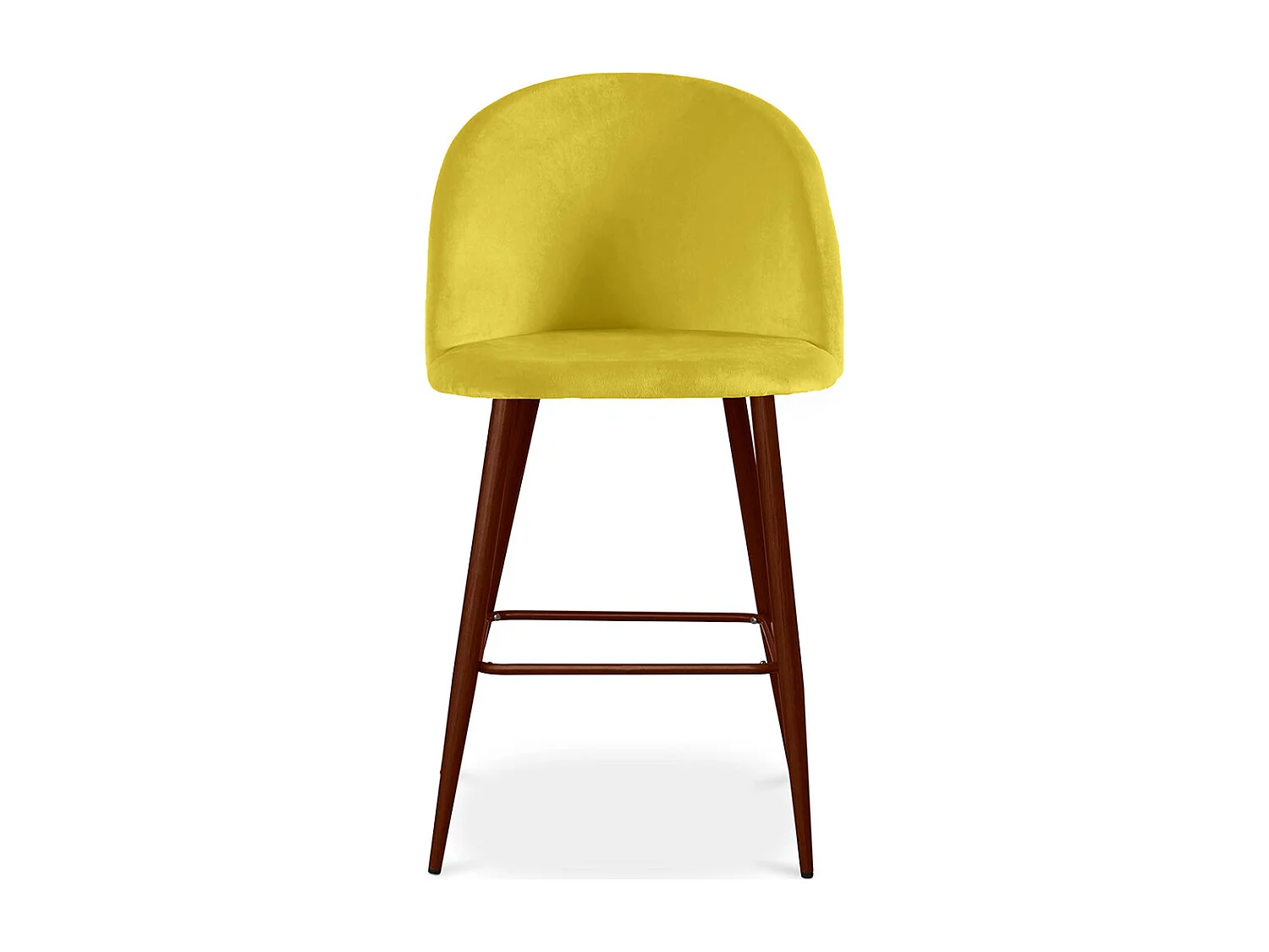 Tabouret tapissé en velours - Design scandinave - 66cm - Evelyne Jaune