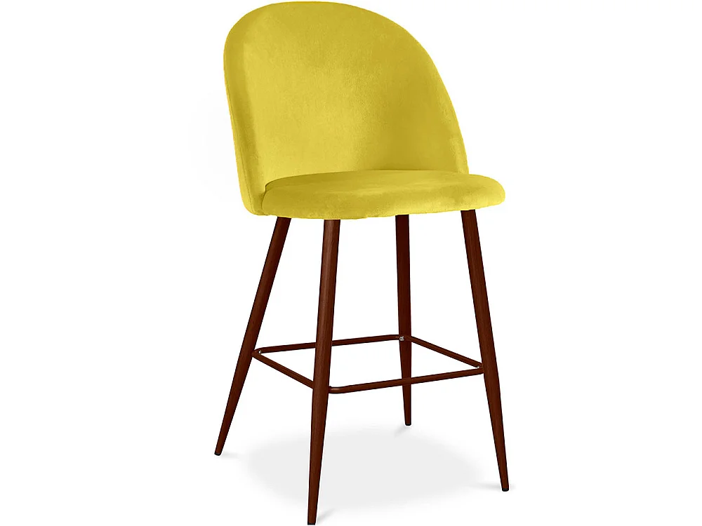 Samtgepolsterter Hocker - Skandinavisches Design - 66cm - Evelyne